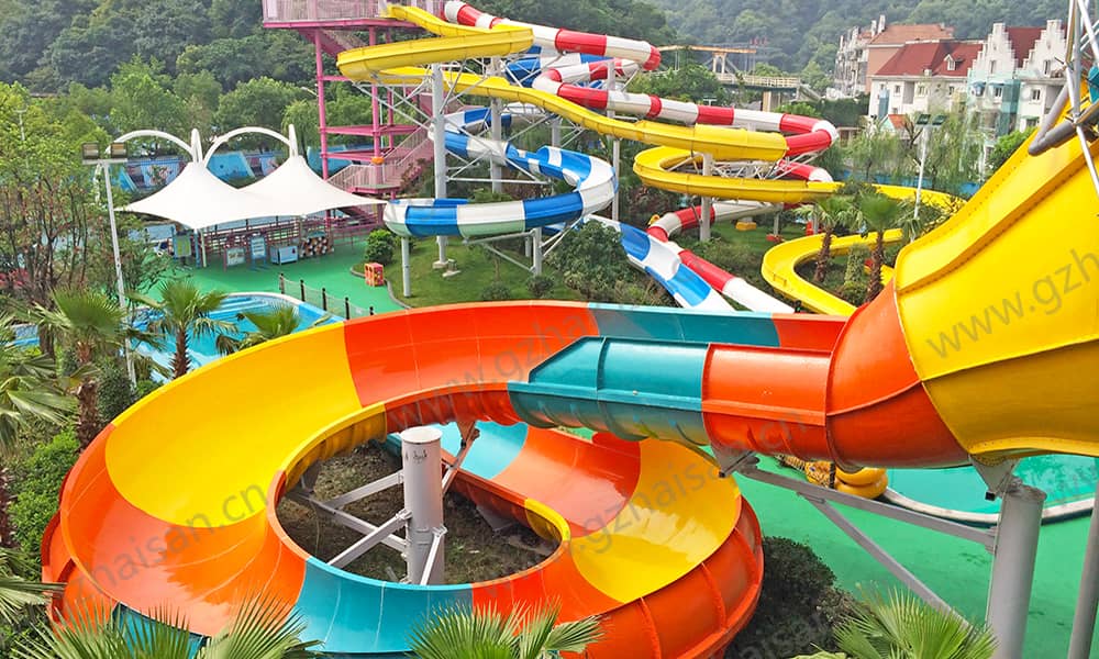 浙江杭州浪浪浪水公园大喇叭、螺旋滑道
